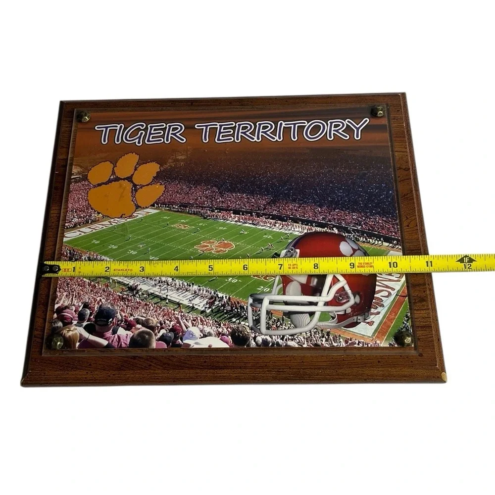 Clemson College Football Stadium Tiger Territory Wood Wall Photo Plaque Man Cave